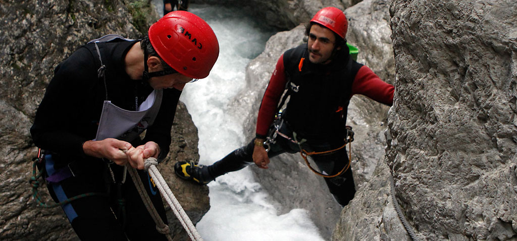 Canyoning Teamevent Einsteigertour in der Ötztal Region in Tirol